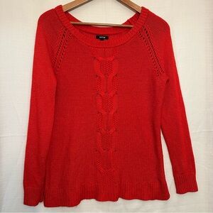 Apt 9 Bright Red Cable Knit Sweater Size Large